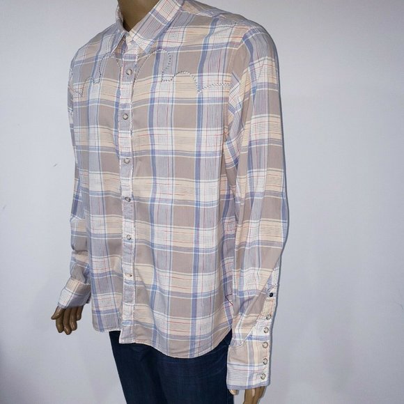 Guess Mens XXL Western Pearl Snap Shirt - Picture 10 of 12